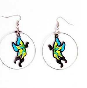 Ed Hardy

Printed butterfly hoop earrings
